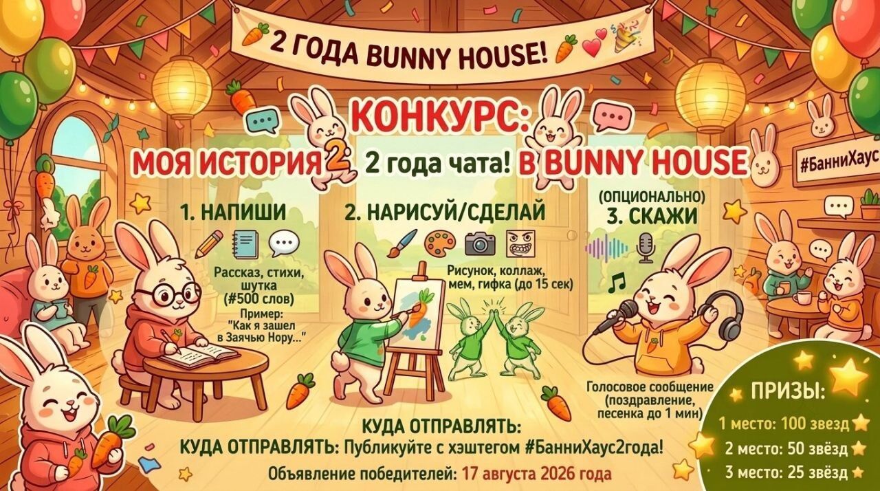 Баннер конкурса «Моя история в Bunny House»